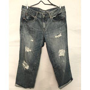 American Eagle Boy Fit Crop Jeans - 10 R